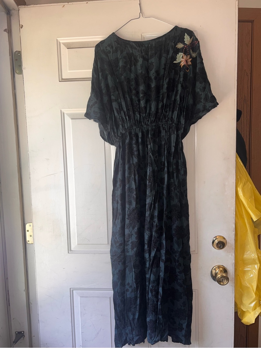 Cost Plus World Market Black Floral Embroidered Maxi Dress with Tassel - Picture 5 of 6
